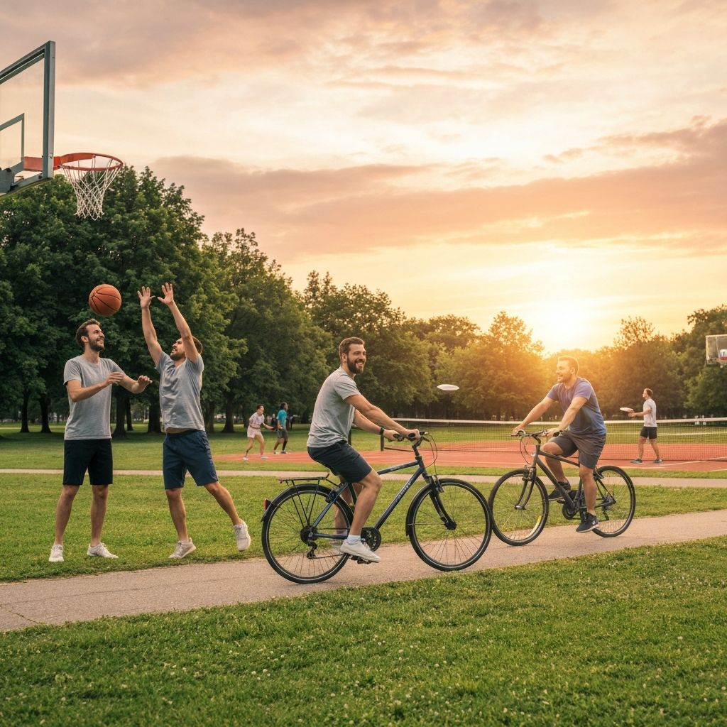 Active men maintaining healthy lifestyle